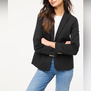 J. Crew Factory sz 4 Black Cotton-blend two-button blazer